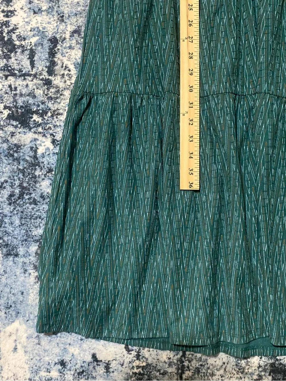 La Joie Teal Textured Tiered Midi Dress Women’s Large Long Sleeve Cottagecore